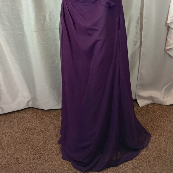 Da Vinci TAG Long Formal Dress, One Shoulder, Ruched, Purple, Long , 16 - Picture 13 of 13